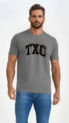 CAMISA TXC MASCULINA REGULAR MALHA GRAFITE LOGO APLICADA - comprar online