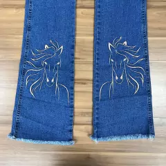 CALÇA FEMININA AMERICAN COUNTRY CAVALO PERNAS LAÇO NO BOLSO - loja online