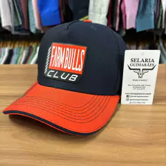 BONÉ FARM BULLS CHAMPIONS WESTERN BRAND AZUL MARINHO LARANJA - loja online