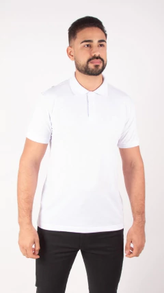 CAMISA GOLA POLO MASCULINA TXC SLIM PIQUET BORDADA BRANCA