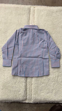 CAMISETE INFANTIL FEMININA XADREZ AZUL ROSA E BRANCA na internet