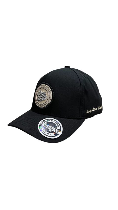 BONÉ WRANGLER PRETO LOGO BEGE NEOM LONG LIVE COWBOYS