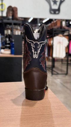 Imagem do BOTA TEXANA INFANTIL CANO CABEÇA DE BOI FLORAO - CONFORTO