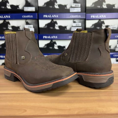 BOTINA TEXANA ZEBU FLORÃO SOLADO ANTIMPACTO ULTRA LEVE GRAXO - SELARIA GUIMARÃES