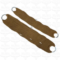 JOGO BARRIGUEIRA E CILHA LÃ ARGOLAS INOX MARROM CLARO na internet