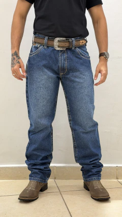 CALÇA MASCULINA DOCK'S WESTERN BORDADO AMARELO 100% ALGODÃO