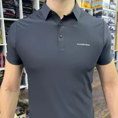 CAMISA MASCULINA GOLA POLO THANKFIELD PRETO TECIDO TECNOLÓGICO RESPIRÁVEL COM ELASTANO - SELARIA GUIMARÃES
