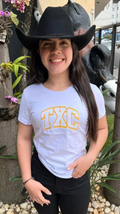CAMISETA FEMININA TXC SLIM FIT FIO 30 BORDADA BRANCA