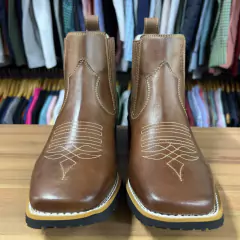 BOTA TEXANA MASCULINA LÁTEGO MOURO FORRO DE COURO CANO 12CM