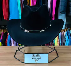 CHAPÉU SOCIAL MUNDIAL AVELUDADO RANCHO ABA 8 PRETO