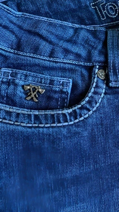 CALÇA FEMININA TOMAHAWK CONTORNO CINTURA BORDADA FLORES - loja online