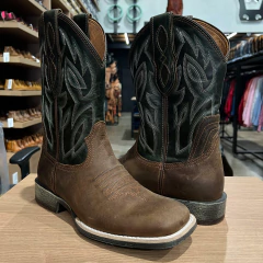 BOTA TEXANA VIMAR MASCULINA COURO LEGITIMO FOSSIL CASTANHO/VERDE na internet