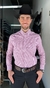 CAMISA MASCULINA XADREZ SLIM MANGA LONGA VIOLETA E BRANCO - comprar online