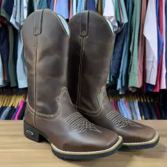 BOTA TEXANA MASCULINA FOSSIL TABACO FORRO DE COURO CANO 30CM