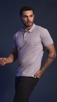 CAMISA GOLA POLO TXC MASCULINA REGULAR MESCLA MEDIO BORDADO