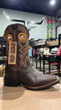 BOTA TEXANA MASCULINA DURANGO MED DOG CAFÉ LARANJA