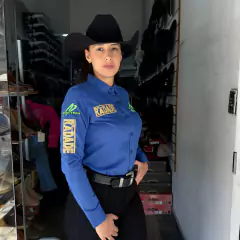 CAMISETE BORDADA RADADE FEMININA FAST BULL BRAND AZUL - loja online