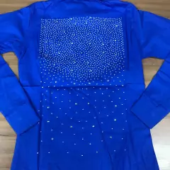 CAMISETE INFANTIL FEMININA AZUL LUXO PEDRARIA PRATA - SELARIA GUIMARÃES