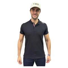 CAMISA GOLA POLO TXC MASCULINA PRETA CLASSIC BORDADA REGULAR