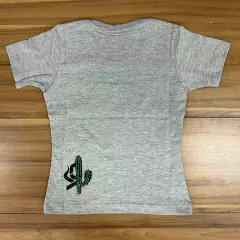 T-SHIRT FEMININA INFANTIL CINZA COM STRASS ESTAMPA CACTO na internet