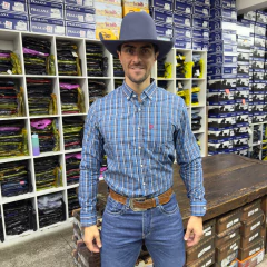 CAMISA TXC MASCULINA MANGA LONGA REGULAR TRICOLINE AZUL na internet