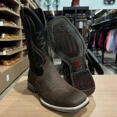 BOTA TEXANA VIMAR MASCULINA COURO LEGITIMO PRETO/CAFÉ - comprar online