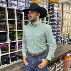 CAMISA RADADE MANGA LONGA XADREZ VERDE BRANCO - SELARIA GUIMARÃES