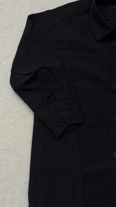 CAMISA OGOCHI INFANTIL MENINO SLIM MANGA LONGA PRETA na internet