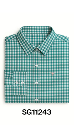 CAMISETE FEMININA XADREZ MANGA LONGA VERDE E BRANCO - comprar online