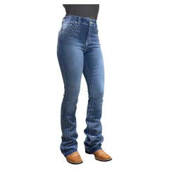 CALÇA DOCK'S FEMININA STRASS MARMORE COSTURA BRANCA