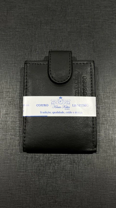 CARTEIRA COURO LEGÍTIMO PASSADOR PRESSÃO PORTA DOCUMENTO CEDULAS - SELARIA GUIMARÃES