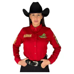 CAMISA RADADE FEMININA VERMELHA BORDADA GREEN TEAM