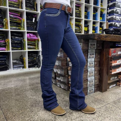 CALÇA FEMININA MINUTY FLARE JEANS BOLSO BORDADO - loja online