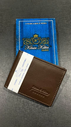 CARTEIRA COURO LEGÍTIMO PORTA MOEDAS DOCUMENTO CEDULAS CARTÃO CAFÉ na internet