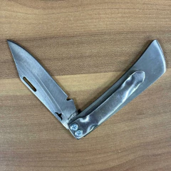 CANIVETE ARTESANAL GRANDE CABO DE AÇO INOX LÂMINA COM PONTA na internet