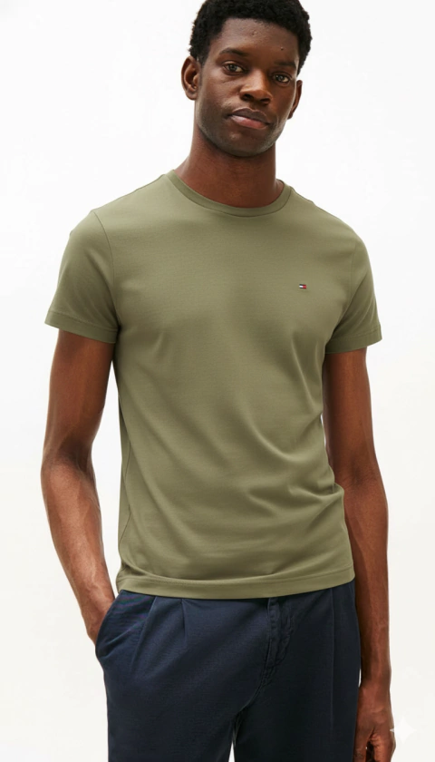 CAMISA MASCULINA MALHA TOMMY HILFIGER VERDE MILITAR - comprar online