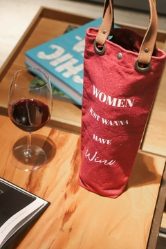 Porta garrafa clássica women just wanna have wine na internet