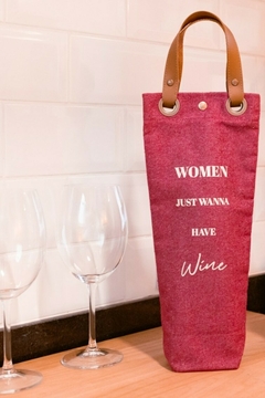 Porta garrafa clássica women just wanna have wine - comprar online