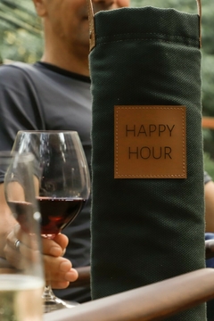 Porta garrafa verde musgo térmico - happy hour - comprar online