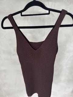 Regata tricot alcinha | marrom - loja online