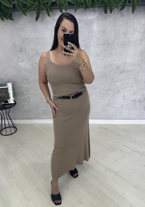 SALDO • Conjunto fio modal 3 peças | regata + saia + cinto - comprar online