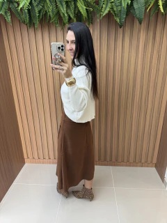 Blusa tricot gola alta | transpassada + decote - Tatte Store
