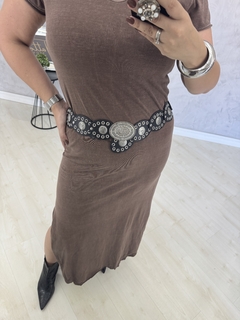 Imagem do Vestido longo estonado | manga curta