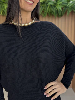 Blusa modal canelada + barrinha | manga morcego