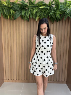 Conjunto estampa poá | blusa peplum + shorts - Tatte Store