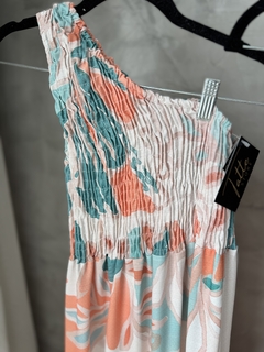SALDO • Vestido longo estampado | 1 ombro só + lástex na internet