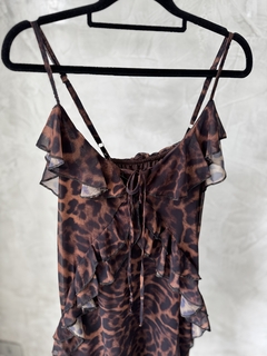 Vestido curto chiffon | babados
