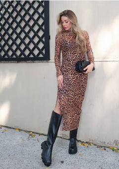 Vestido midi tule | manga longa - comprar online