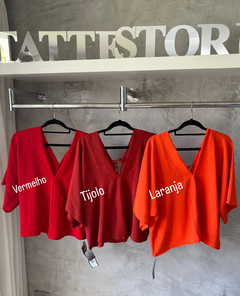 SALDO • Blusa-bata crepe | manga ampla • cores lisas - loja online