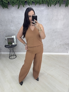 Conjunto alfaiataria | blusa-regata + pantalona
